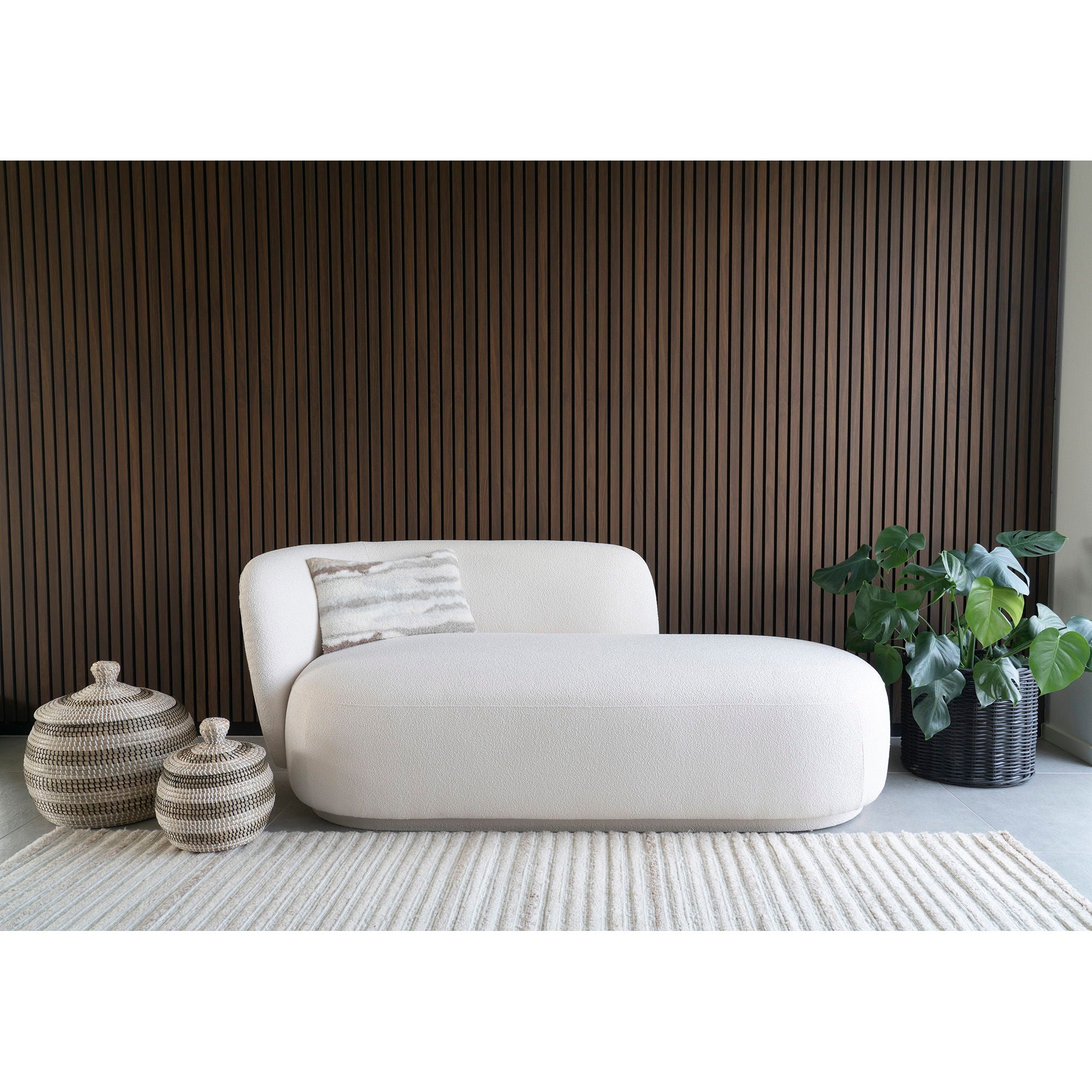 Farbe Ipoh – Aufbewahrungskörbe mit Deckel aus Seegras, natur/weiß/schwarz, Set aus 2
